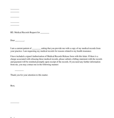 Sample Letter To Request Medical Records From Doctors