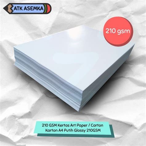 Jual 310 Gsm Kertas Art Paper Carton Karton A4 Putih Glossy 310gsm