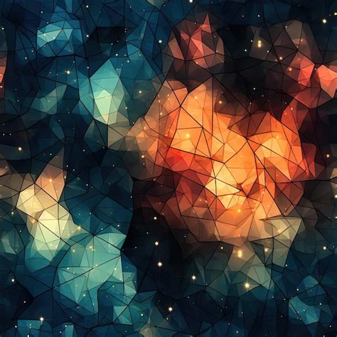 Premium Ai Image Abstract Galaxy With Vibrant Triangles And Cosmic
