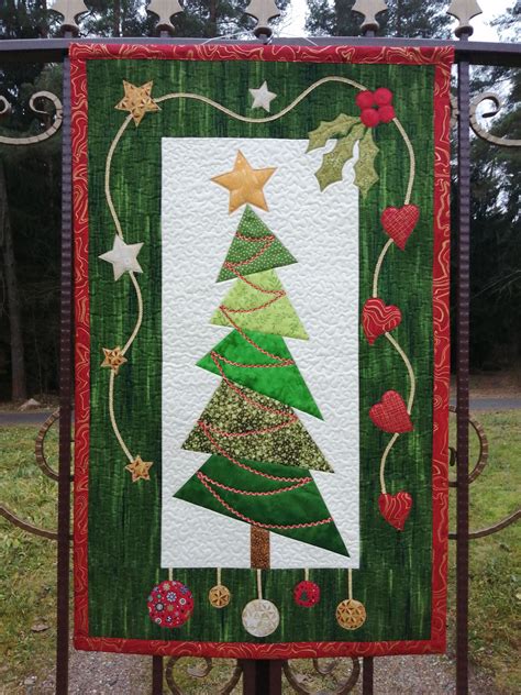 Christmas Tree Wall Quilt Christmas Quilted Wall Hanging Christmas