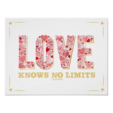Love Knows No Limits Art Poster Love Posters Motivational Quote