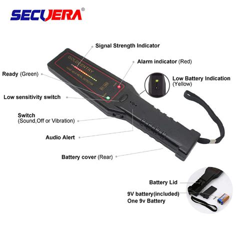 Automatically Security Hand Held Metal Detector 22 Khz Frequency With