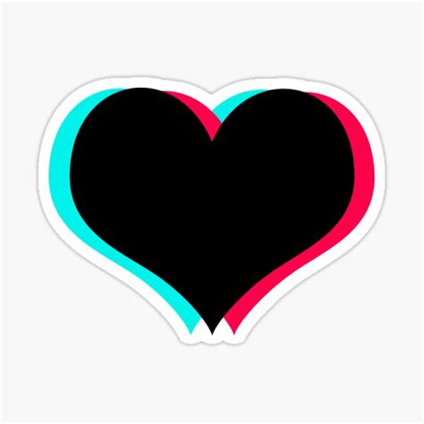 Tiktok Heart Black Sticker For Sale By Thingydilly Redbubble