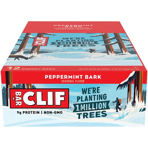 Clif Bar Energy Bars Seasonal Peppermint White Chocolate 11g Protein