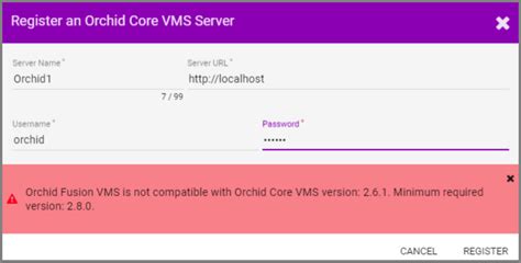 Add An Orchid Core Vms Server Orchid Fusionhybrid Vms Administrator