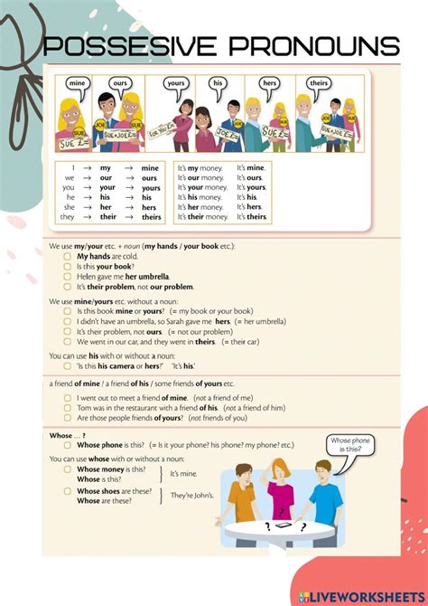 Possessive Pronouns Online Worksheet For Elementary You Can Do The