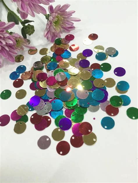 2000pcs Large Round Sequins 10mm Pvc Flat Round Accessories With Side