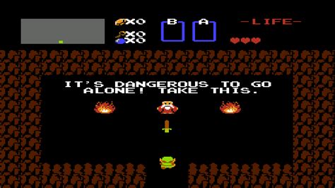 Take this. is a quotation and internet meme from the 1986 video game the legend of zelda for the nintendo entertainment system (nes). The Legend Of Zelda -It's dangerous to go alone ! Take ...