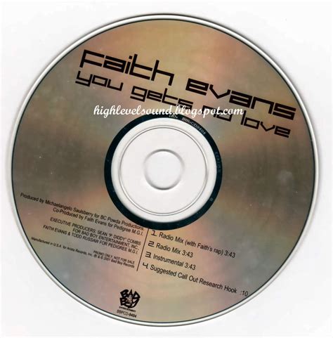 Highest Level Of Music Faith Evans You Gets No Love Promo Cds 2001 Hlm