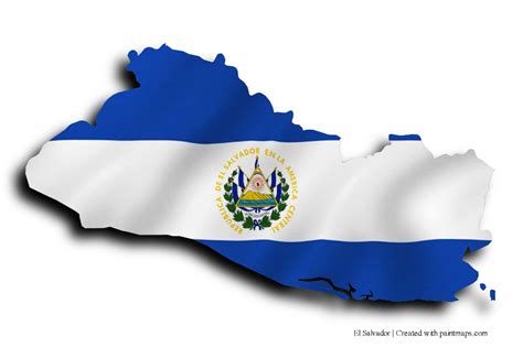 Bandera De El Salvador En El Mapa De El Salvador Bandera De El