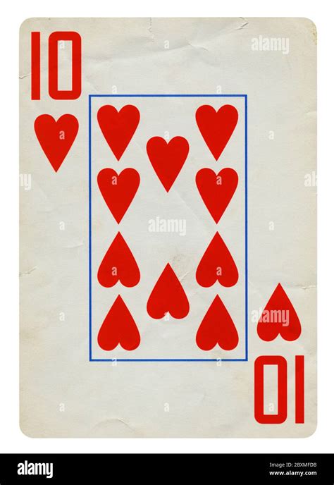 Ten Of Spades Vintage Playing Card Isolated On White Clipping Path