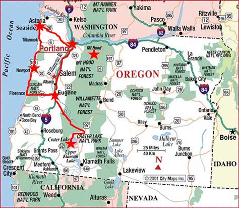 Oregon State Map With Cities And Towns Map