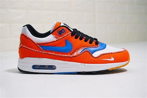 Broken bottom, degumming, damage, serious color difference, serious stain this shoe is responsible for all expenses. Nike Air Max 1 Goku 'Dragon Ball' Customs | HYPEBEAST