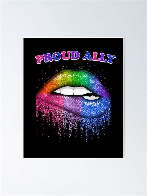 póster orgulloso aliado bisexual lips bi flag lgbt lips pride de bobbt775 redbubble