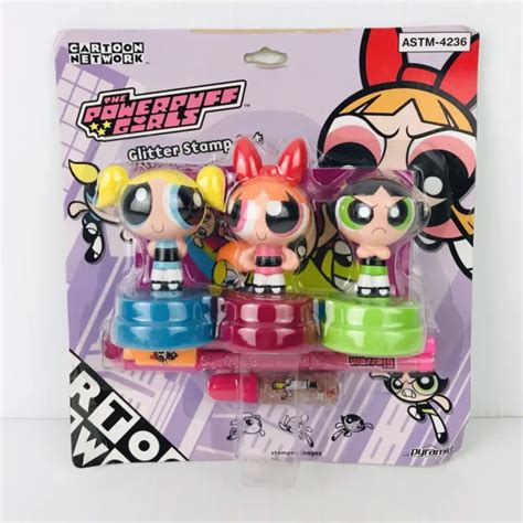 Vintage 2000 Cartoon Network The Powerpuff Girls Glitter Stamp Set