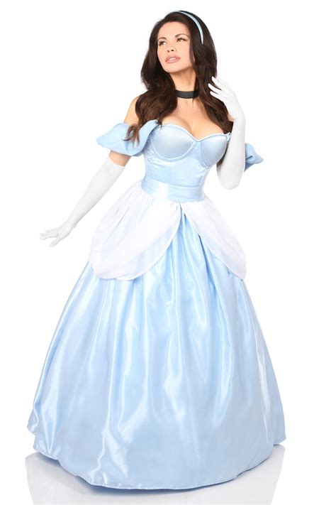 adult cinderella fairy tale princess satin corset long dress costume store