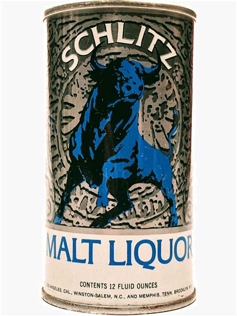 Schlitz Malt Liquor Bull Beer Can Sticker For Sale By Cohnson