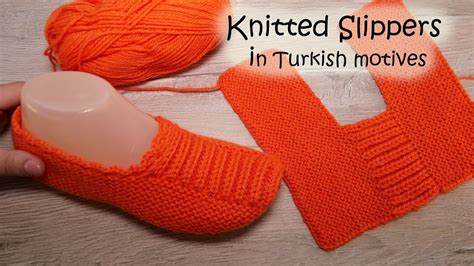 Orange Knitted Slippers In