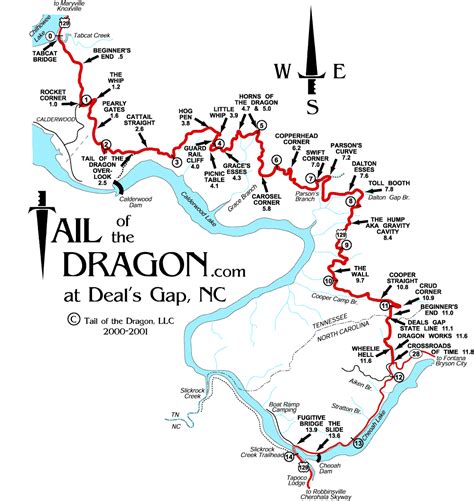 Things to do near tail of the dragon. A Map of the Tail of the Dragon. An American motoring ...