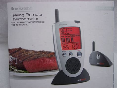 Brookstone Grill Alert Talking Remote Bbq Wireless Meat Thermometer