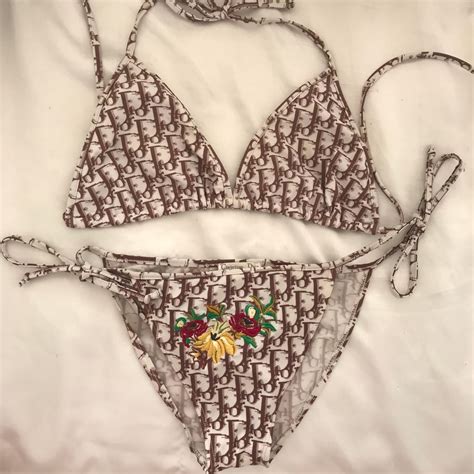 vintage christian dior monogram bikini kim kardashian dior bikini on july 4 2018 popsugar