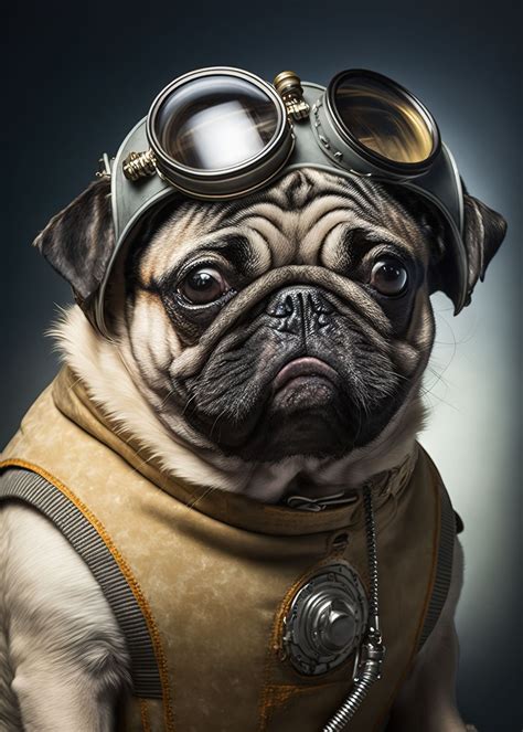 Pug Dog Space Astronaut Poster By Freddie Displate