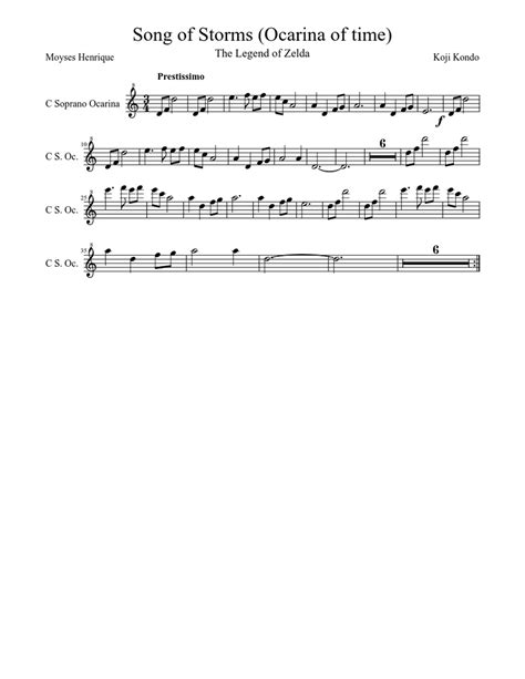 This is an intermediate song and requires a lot of practice to play well. Song_of_Storms_(Ocarina_of_Time) Sheet music for Flute (Solo) | Musescore.com