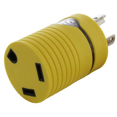 Ac Works® Rv Generator Adapter L5 30p 30a 3 Prong Locking Plug To Rv