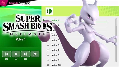 Mewtwo Voices Super Smash Bros Ultimate Youtube