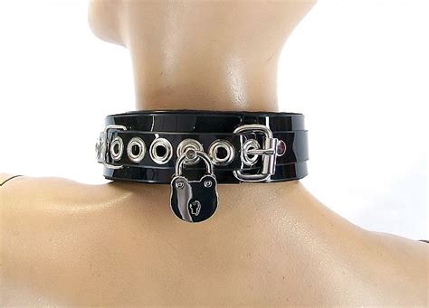 Axovus Llc Collars Classic Locking Lined Pvc Bondage Collar