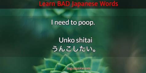 Yes,any swear words you like to use in a bad mood. Learn Top 15 Bad Japanese Words, Curses & Insults