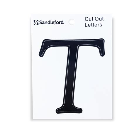 Sandleford 80mm Black Goudy Cut Out Self Adhesive Letter T