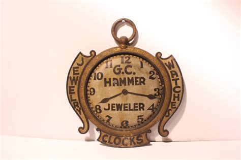 Antique Two Sided Jeweler Trade Wall Clock Sign At 1stdibs