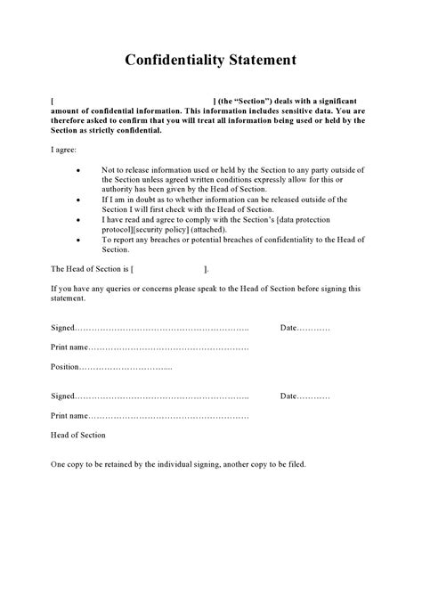 24 Simple Confidentiality Statement And Agreement Templates