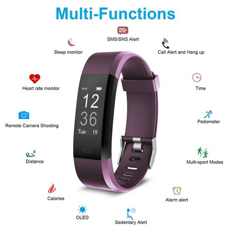 Fitness Tracker Heart Rate Monitor Gemeita Sport Smart Wristband Ip67