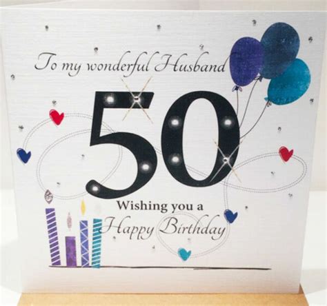 50th Birthday Card For Husband 6 X 6 Inches For Sale Online Ebay
