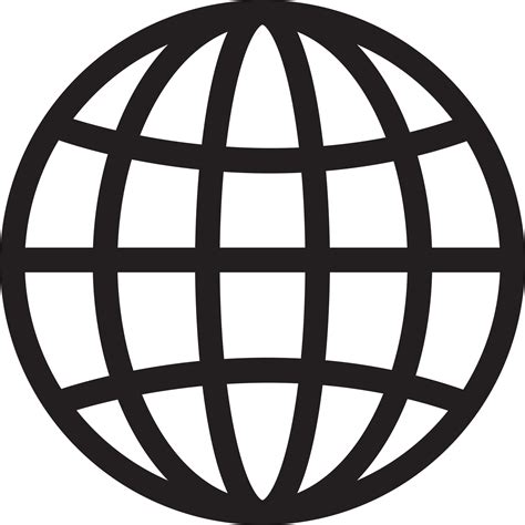 Line Globe Icon Sign Png