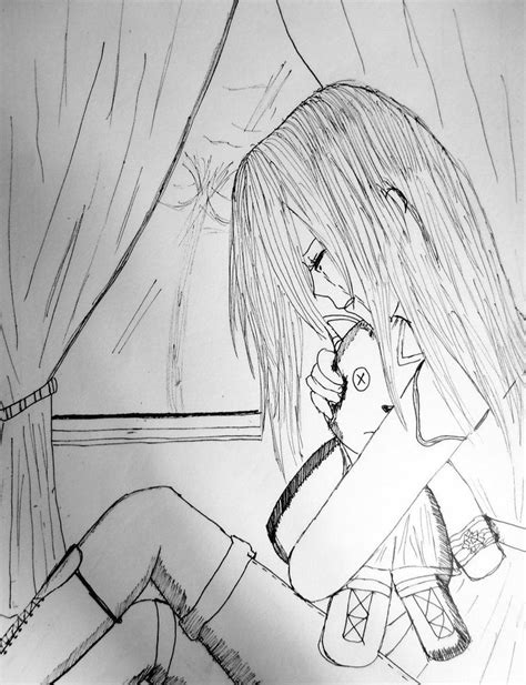 Sad Anime Girl Crying Drawing Easy Otaku Wallpaper
