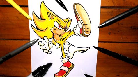 Como Dibujar A Super Sonic Amarillo Youtube