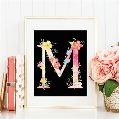 Check spelling or type a new query. Watercolor Pink Floral Letter M, Alphabet M, Initial M ...