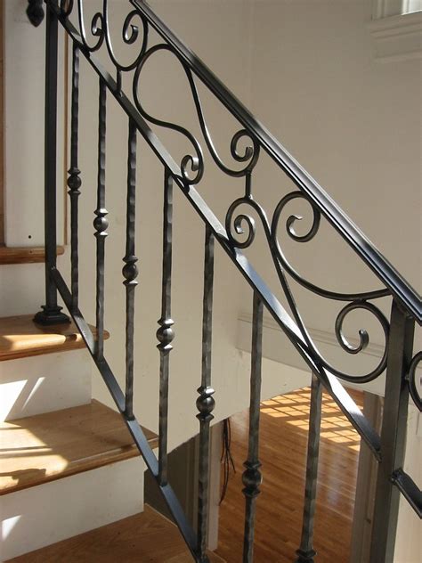 Hand Crafted Custom Interior Wrought Iron Railing By Amaral Industries