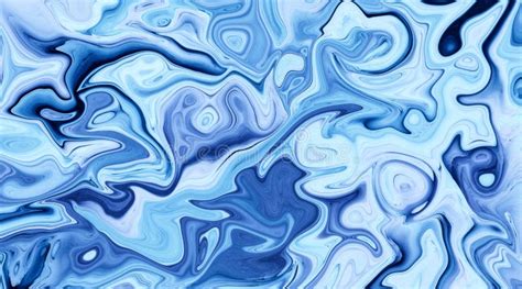 Liquid Paint Marbling Effect Blue Abstract Background Stock