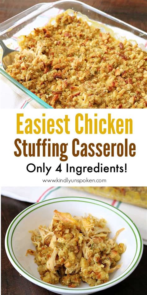 Easy Chicken And Stuffing Casserole Recipe In 2021 Easy Casserole