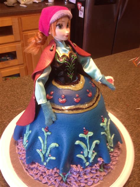 Anna Cake With Cape Anna Cake Frozen Party Disney Princess