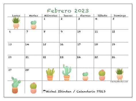 Calendarios Febrero De Para Imprimir Michel Zbinden AR