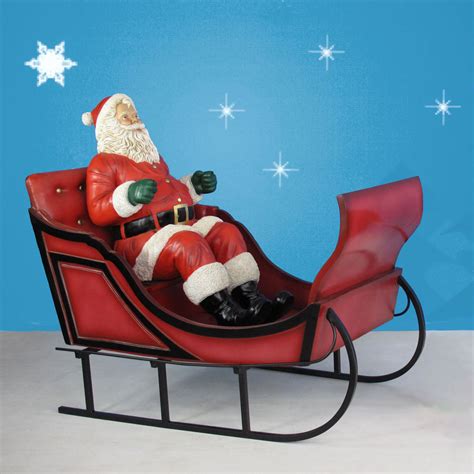 60 Long Giant Santa With Sleigh Decoration