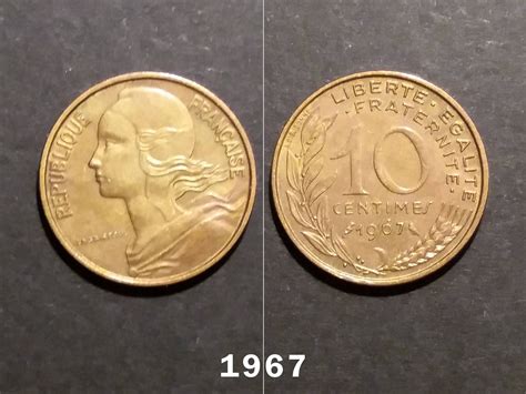 Français 10 Centimes 1967 1971 Français Coins Pièces De Etsy France