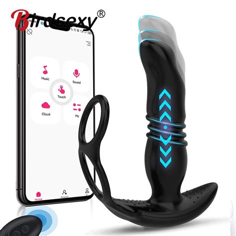Telescopic Anal Vibrator Sex Toys For Men App Remote Prostate Massager Bluetooth Dildo Vibrator