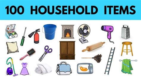 100 Household Items Learn English Vocabulary Learn Useful