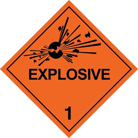 250mm Class 1 1 Explosive Adhesive Label Silverback